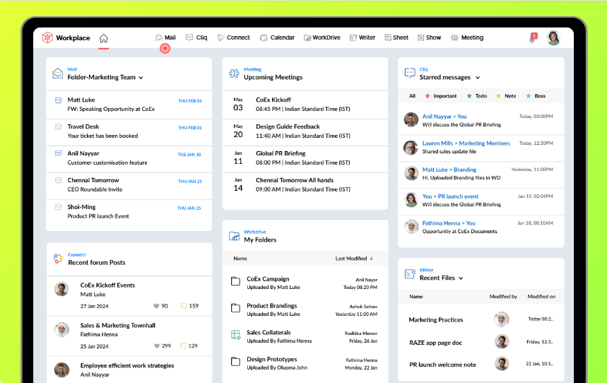 Zoho Workplace Integration